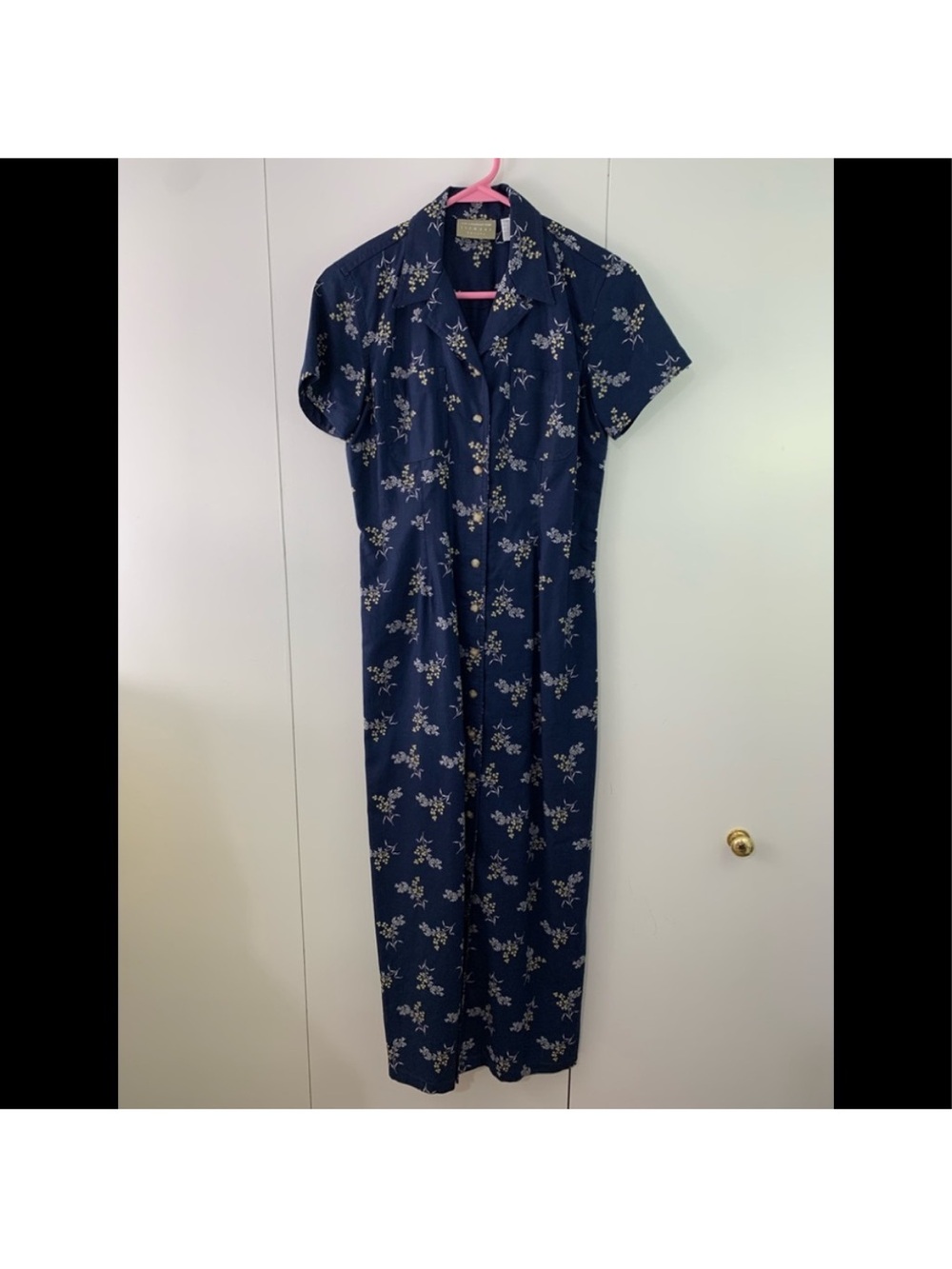 Liz Claiborne Navy Blue Floral Maxi Dress - Picture 6 of 6